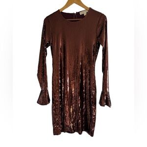MICHAEL Michael Kors Burgundy
Sequins Long Sleeves Holiday Party
Dress Size S
